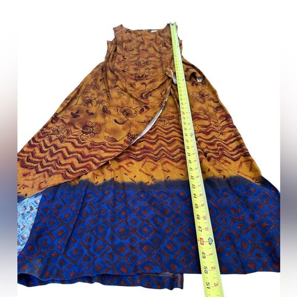 Scarlett Vintage Wrap Maxi Dress Artsy Boho Lagenlook Floral Sleeveless Size 10 - Picture 8 of 11